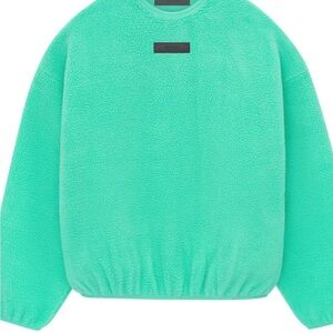 Authentic fear of god essentials polar fleece mint leaf pullover sweatshirt xs